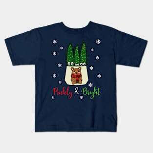 Prickly And Bright - Eves Pin Cacti In Christmas Bear Pot Kids T-Shirt